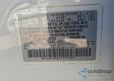 2018 Nissan Sentra S из США, поврежденный, VIN 3N1AB7AP8JY337559